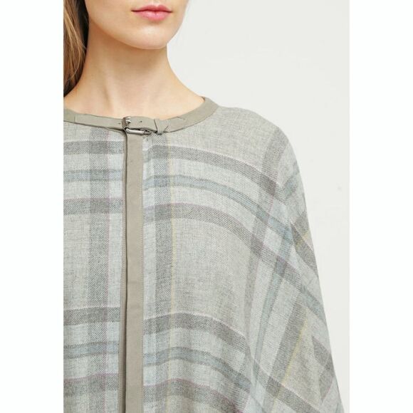New! RALPH LAUREN Plaid Plus Size Wool Cashmere Blend Poncho Suede-Trim Size 2X - Picture 3 of 8